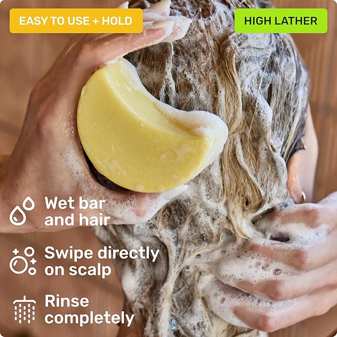Ethique Clarifying Shampoo Bar for oily hair with Castor Oil - Plastic-Free, Vegan, Cruelty-Free, 3.88 oz - Formerly St. Clements