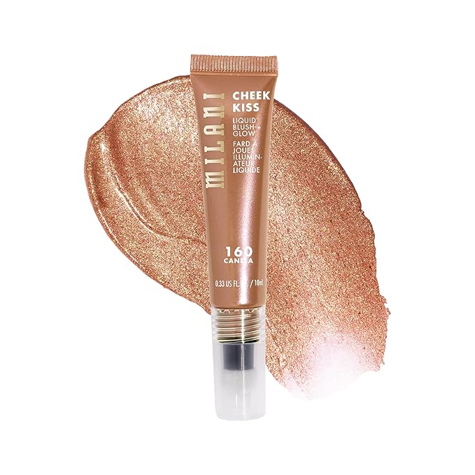 Milani Cheek Kiss Liquid Blush + Glow, Creamy 2-in-1 Blush for Cheeks and Highlighter Makeup for Dewy, Radiant Finish - 160 Canela
