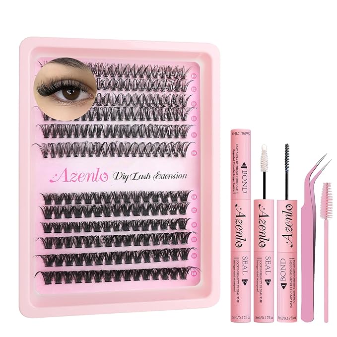 Lash Extensions Cluster DIY Lashes 240pcs 30D 80D 10-16mm Eyelash Clusters Individual Lashes Lash Kit Think Band Lash Kit(30D+80D KIT)