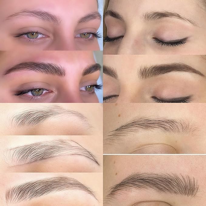 Eyebrow Pen, Waterproof Microblading Eyebrow Pencil, 2-in-1 Dual-Ended 4 Tip Eye Brow Makeup Pen for Women with Precise Curved Brush-Tip Create Natural Hair-Like Brows, Last All-Day (Dark Brown)