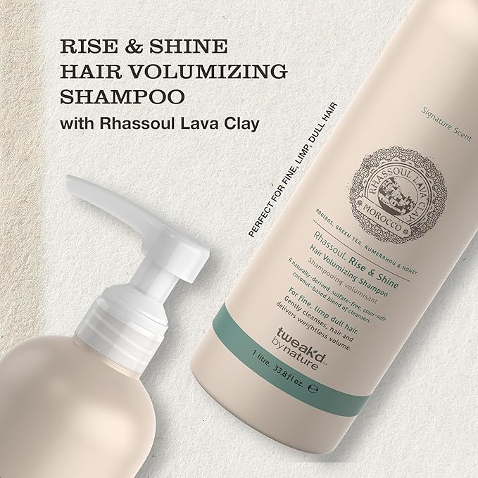 Tweak’d by Nature - Rise & Shine Hair Volumizing Shampoo for Oily Hair, Paraben and Sulfate Free Shampoo, Hydrating Hair Care for Soft, Tangle-Free Finish, Cruelty Free (33.8 ounces)