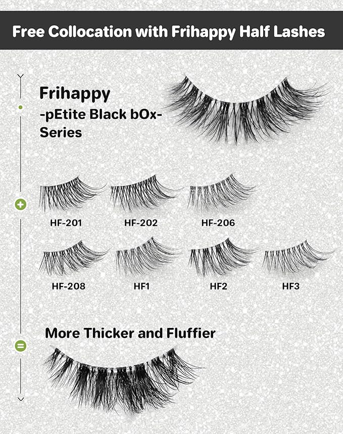Frihappy Wispy Mink Lashes - Natural False Eyelashes, 5 Pairs with Half Lashes Gift
