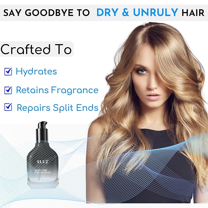 SLUJ Hair Perfume for Women & Men - Lightweight Anti Frizz Hair Oil for Frizz & Damaged Hair, Repairing Hair Serum, Long Lasting Hair Fragrance, Travel Size Moisturizing Hair Perfume Oil