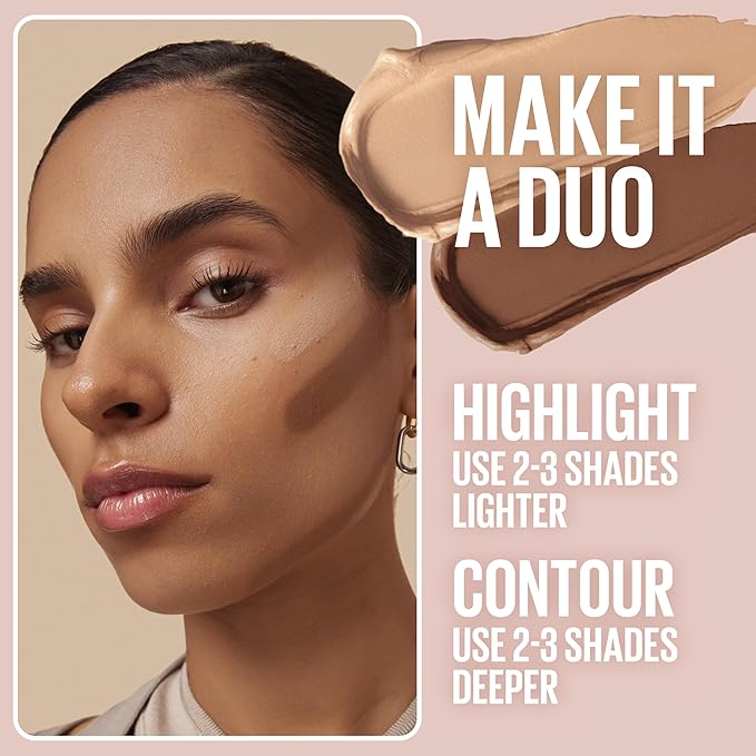 Maybelline Lifter Stix Multi-Use Face Stick - Contour, Bronzer, Concealer and Foundation Stick, All-In-One Creamy Face Makeup with Cranberry Seed Oil, 45, 1 Count
