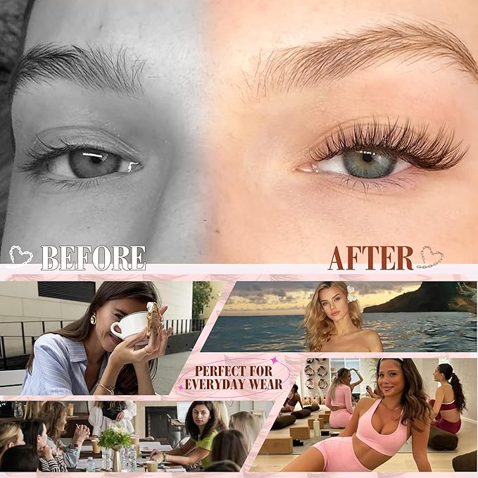 Mavphnee Brown Eyelash Clusters Wispy Lash Extension Cluster Natural Individual Lashes Dark Brown Cluster Eyelash Extensions Fairy Cluster Lashes Thin Band C-Curly DIY Lash Pack (132Pcs, 8-16MM)