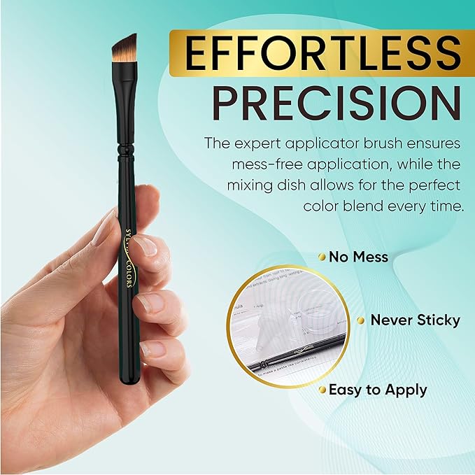 Professional Black Hair TINT KIT – Semi-Permanent Root Touch-Up Color, 25ml – Spot Coloring for Roots & Grays, Waterproof Formula, 40 Applications, Lasts 4-6 Weeks