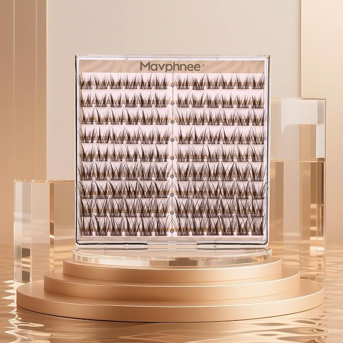 Mavphnee Lash Clusters Brown Eyelash Clusters Spiky Lashes Extensions Fairy Individual Lashes Manga Cluster Lashes Anime Style Lash Spikes Natural Brown Cluster Eyelash Extensions (10-16MM, 108 Pcs)
