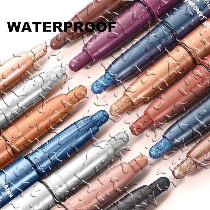 Black Eyeshadow Stick Shimmer Cream Single Eyeshadow Pencil Makeup, High Pigmented Crease-proof Eye Shadow Brightener Stick, Hypoallergenic Waterproof Long Lasting Eye Highlighter stick(B-23#)