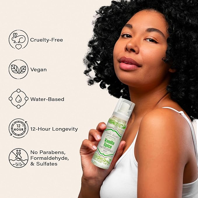 Tom's River Fine Fragrance Body & Hair Mist | Vanilla Spice Scented (Pack of 3) | For Daily Use | Travel-Friendly | 2 fl oz/ 60ml per Bottle
