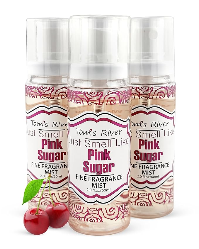 Tom's River Fine Fragrance Body & Hair Mist | Pink Sugar Scented (Pack of 3) | For Daily Use | Travel-Friendly | 2 fl oz/ 60ml per Bottle