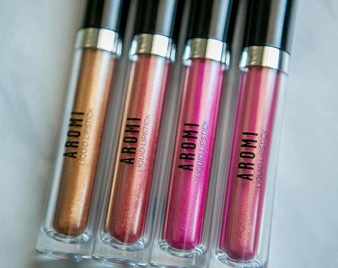 Aromi Gold Metallic Liquid Lipstick | Yellow Bronze Lip Color with Shimmery Finish, Vegan and Cruelty-free, Smudge Proof, Long-lasting | (Gold Digger)