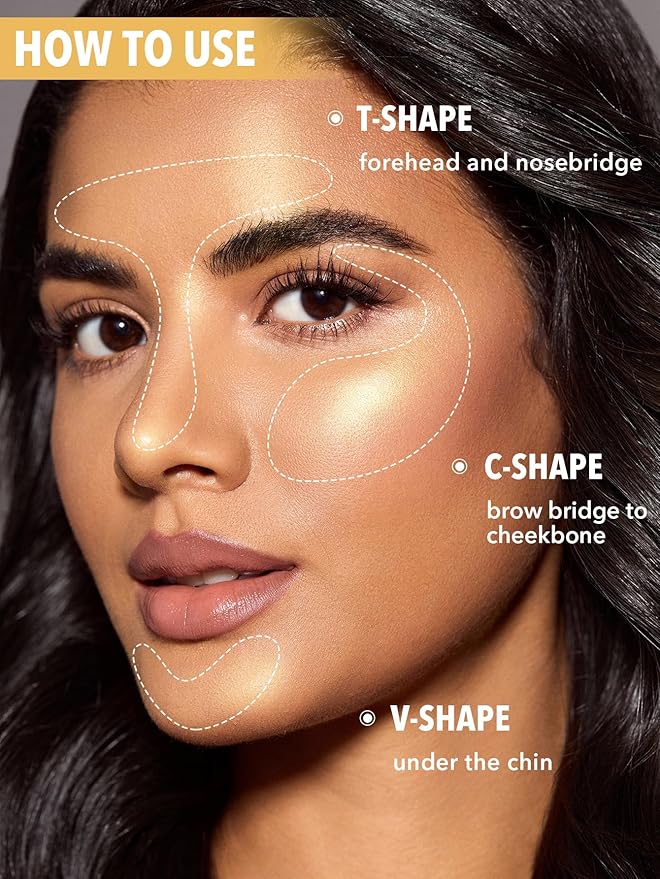 SHEGLAM Cream Highlighter Stick Long Lasting Brightening Non-Caking Highlighter Makeup - Bellini Brunch