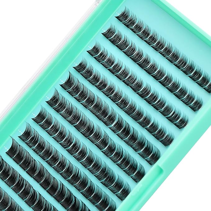 Bodermincer Lash Clusters D Curl Black/Brown/Colored Lashes 10-12-14/12-14-16/16-18-20mm Mixed Lash Clusters Kit For Beginner (Y11-C Curl-Black-8-10-12mm)