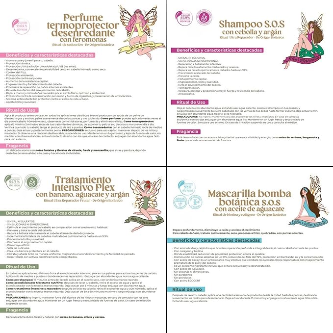 Ritual Botánico Keratina Orgánica | Treatment to Straighten, Repair and Relax Hair | All Natural, Organic & Vegan Ingredients | Product of Colombia | 6 Piece Kit