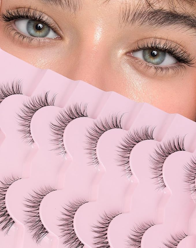 Natural Looking False Eyelashes Wispy Lashes Natural Eyelashes Natural Look False Lashes Wispy Eyelashes Fake Lashes Strip Lashes Flared-04