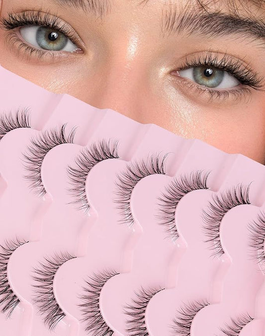 Natural Looking False Eyelashes Wispy Lashes Natural Eyelashes Natural Look False Lashes Wispy Eyelashes Fake Lashes Strip Lashes Flared-04