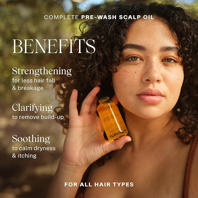 JVN Complete Pre-Wash Scalp Oil, 1.7 Fl Oz, Hair Treatment and Scalp Clarifying Oil Made with Rosemary Extract, Hair Care for Women and Men, Silicone Free