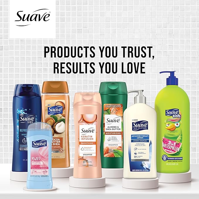 Suave Moisturizing Body Wash Women, Sweet Vanilla with Vitamin E and Aloe Extracts, No Parabens, No Phthalates, 18 Oz (Pack of 6)
