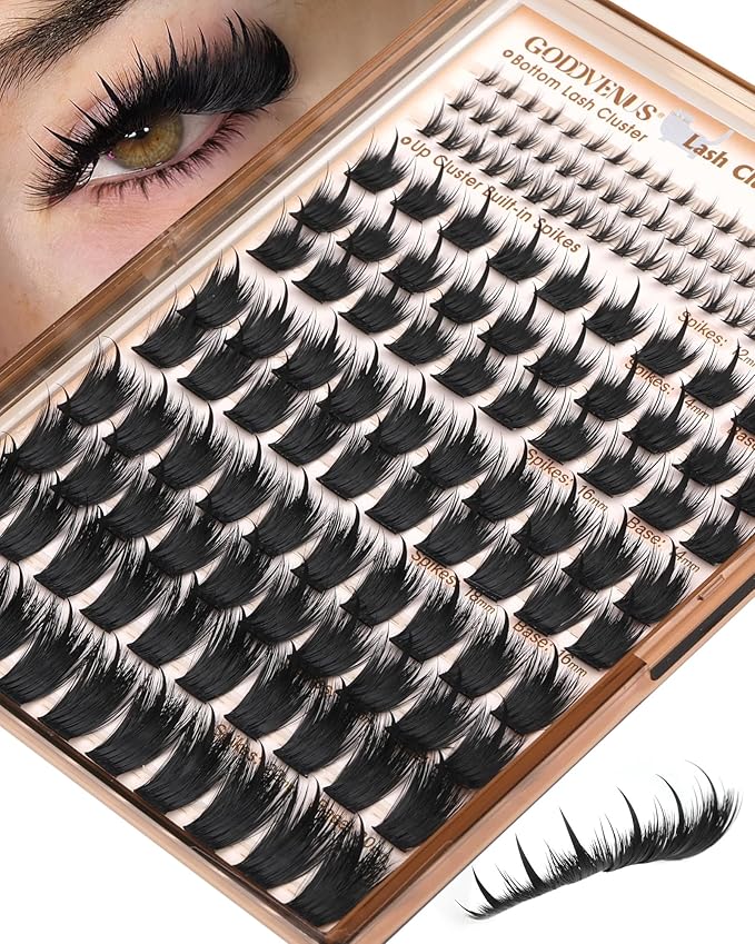 Volume Manga Lash Clusters with Spikes 300D Fairy Wispy Eyelashes Clusters Bottom Lashes Clusters Waterproof Anime Cluster Eyelash Extensions D Curl Full Eye Lash Extension