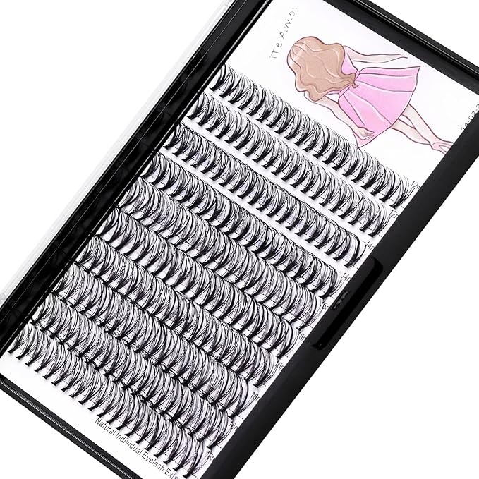 8-22mm to Choose 20D/40D/60D/80D/100D Individual False Eyelashes Makeup Cluster Eyelashes Thickness 0.07mm D Curl Natural long Black Soft 3D Eye Lashes Extensions (20D-12-14-16-18MM Kit)