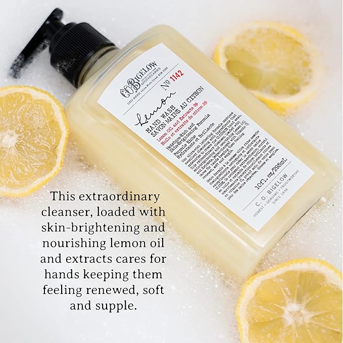 C.O. Bigelow Lemon Hand Wash, Liquid Hand Soap with Lemon Extract & Aloe Vera, 10 Fl Oz