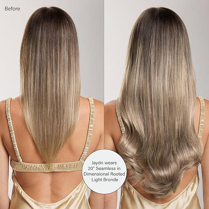 Luxy 100% Remy Human Hair, Classic 160g Clip-In Hair Extensions - 10 Wefts Multi-Dimensional Color for Natural Blending, Adds Volume & Length, Easy Apply & Remove 16" Dimensional Rooted Light Bronde