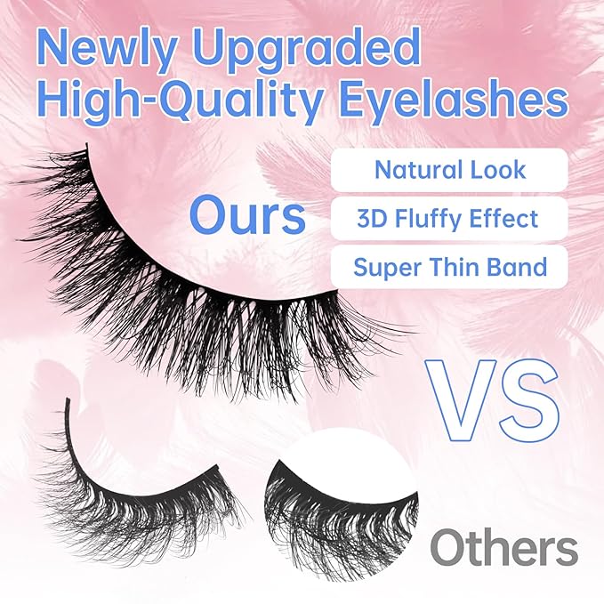 Fake Eyelashes Fluffy Strip Lashes Mink False Lashes Comfortable False Eyelashes By GEMERRY(10 Pairs, A04)
