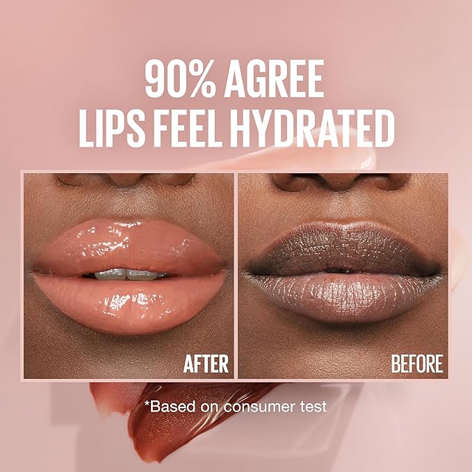 Maybelline Lifter Gloss, Hydrating Lip Gloss with Hyaluronic Acid, High Shine for Plumper Looking Lips, Amber, Cream Neutral, 0.18 Ounce