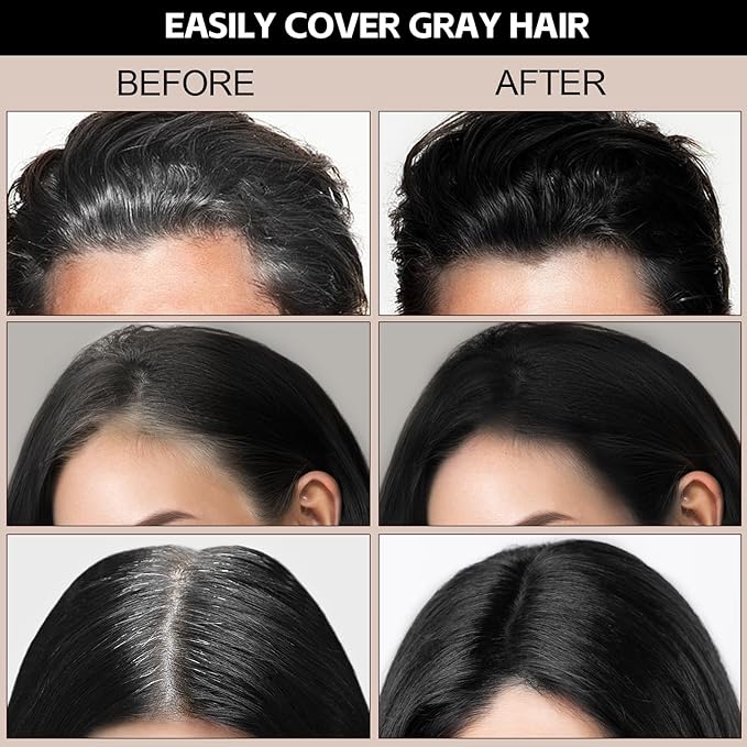 Boobeen Root Touch Up Hair Color Stick，Blendable Hairline Powder for Gray Coverage，Long Lasting Root Cover Up & Thinning Edges,Natural Finish for Women & Men