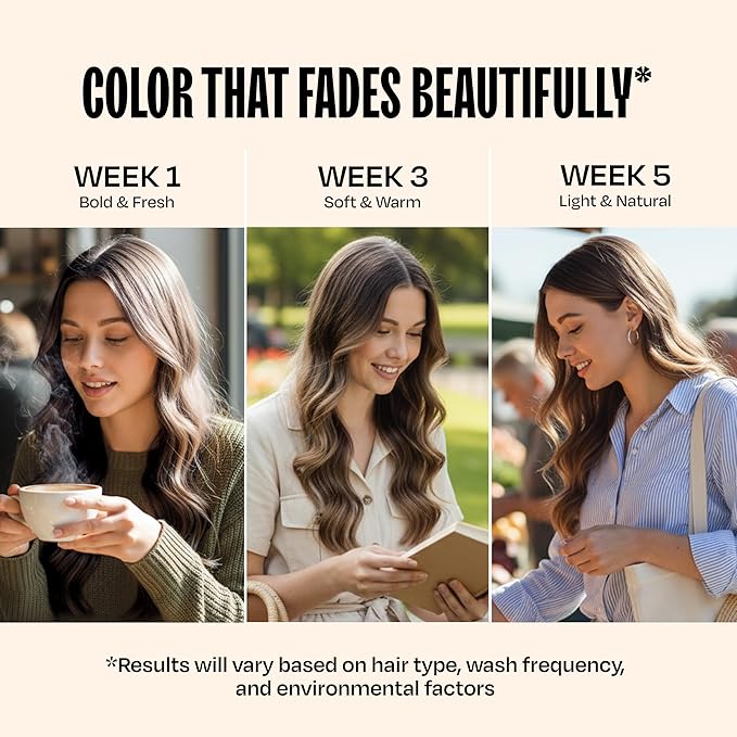 Overtone Semi Permanent Hair Color Conditioner, Golden Brown, 8 oz, Nourishing, Damage-Free, Color Depositing Mask for All Hair Types with Shea Butter & Coconut Oil, Vegan & Cruelty-Free