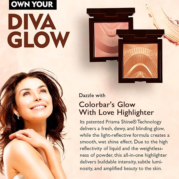 Colorbar Glow With Love Highlighter - Makeup Delivers Dewy Glow - Makeup Highlighter for Face and Body - 002 Prismatic Spell - 0.33 oz