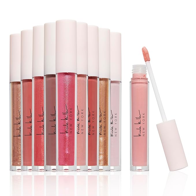 Nicole Miller 10 PC Full-Size 3.5ml Each Multicolor Lip Gloss Set - Vibrant Shades for Alluring Beauty