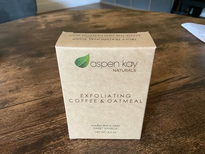 Aspen Kay Naturals Coffee & Oatmeal Exfoliating Soap, Natural and Organic Coffee Scrub. With Organic Shea Butter & Pure Essential Oils. A Wonderful Oatmeal Soap, For Men & Women. (2 pack)