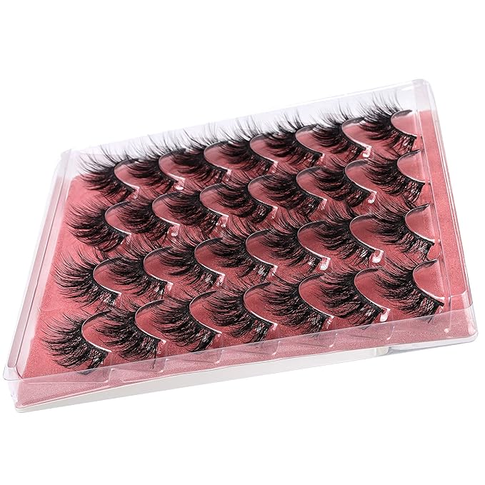 False Eyelashes Wispy Lashes Natural Look Eye Lashes Cat Eye Fake Eyelashes C-Curly False Lashes Volume Handmade Light Volume Eyelashes 14 Pairs Pack by zanlufly