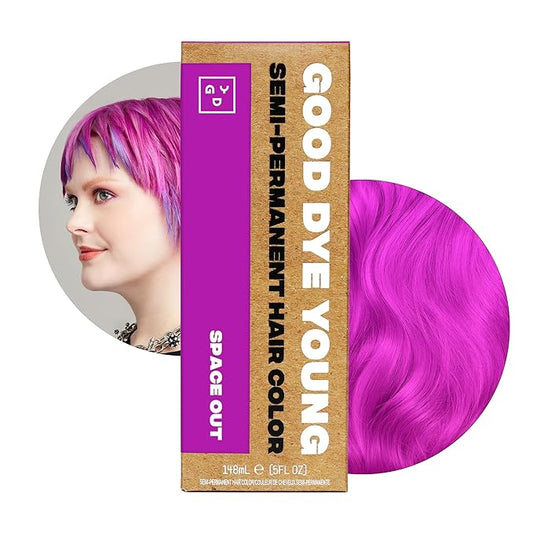Good Dye Young Semi-Permanent Hair Color, Vegan and Cruelty-Free Hair Dye, Last up to 24 Washes, Non-Damaging Conditioning Hair Color (5FL OZ, Space Out)
