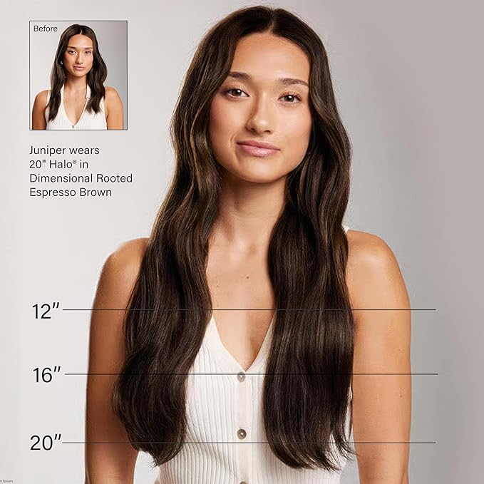 Luxy 100% Remy Human Hair - Seamless Clip-In Hair Extensions - Multi-Dimensional Color for Natural Blending, Adds Volume & Length 240 grams 24" Dimensional Rooted Espresso Brown