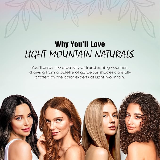 Light Mountain Henna Hair Color & Conditioner - Auburn Hair Dye for Men/Women, Organic Henna Leaf Powder and Botanicals, Chemical-Free, Semi-Permanent Hair Color, 4 Oz (Pack of 3)