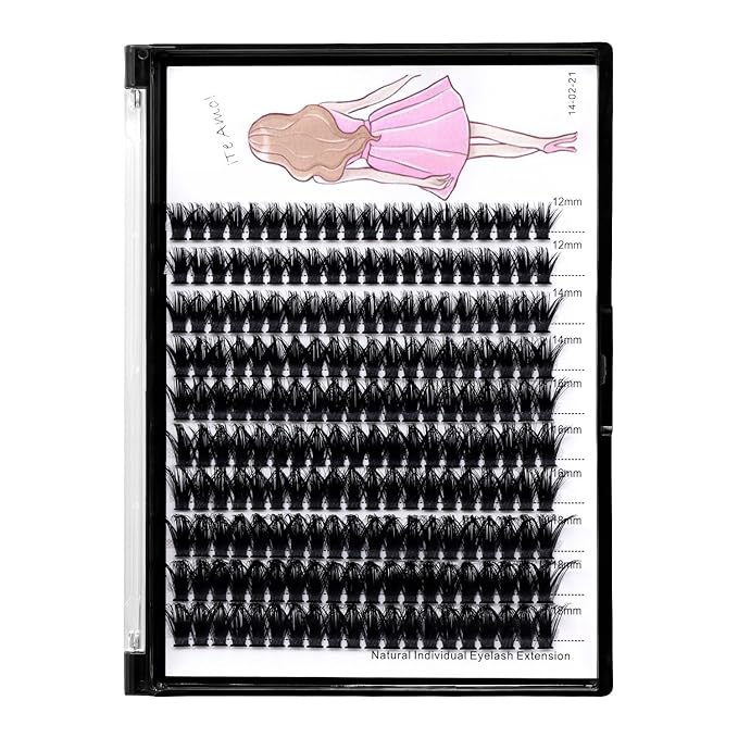 8-22mm to Choose 20D/40D/60D/80D/100D Individual False Eyelashes Makeup Cluster Eyelashes Thickness 0.07mm D Curl Natural long Black Soft 3D Eye Lashes Extensions (60D-12-14-16-18MM Kit)