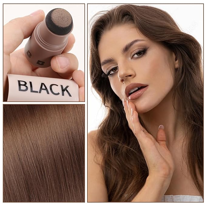 Boobeen Hairline Powder Stick, Root Touch Up and Hair Shadow Powder Stick, Waterproof Hairline Filler to Cover Gray Hair, Thinning Hair