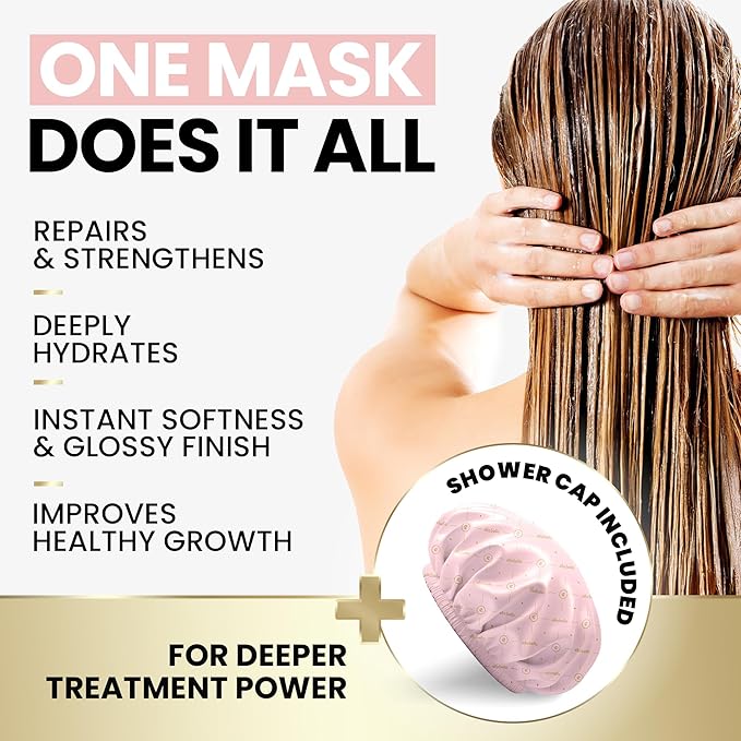 ELLA BELLA® Keratin Hair Mask – Deep Conditioning Hair Treatment & Hair Repair Mask for Dry, Damaged, Curly, and Color-Treated Hair – Hydrating Deep Conditioner for Softness, Shine & Growth