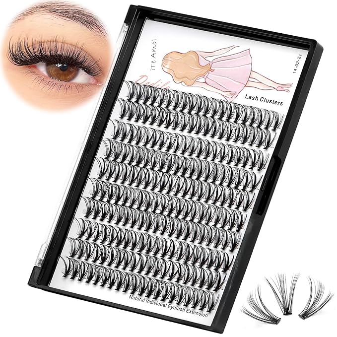 8-22mm to Choose 20D/40D/60D/80D/100D Individual False Eyelashes Makeup Cluster Eyelashes Thickness 0.07mm D Curl Natural long Black Soft 3D Eye Lashes Extensions (20D-22mm)