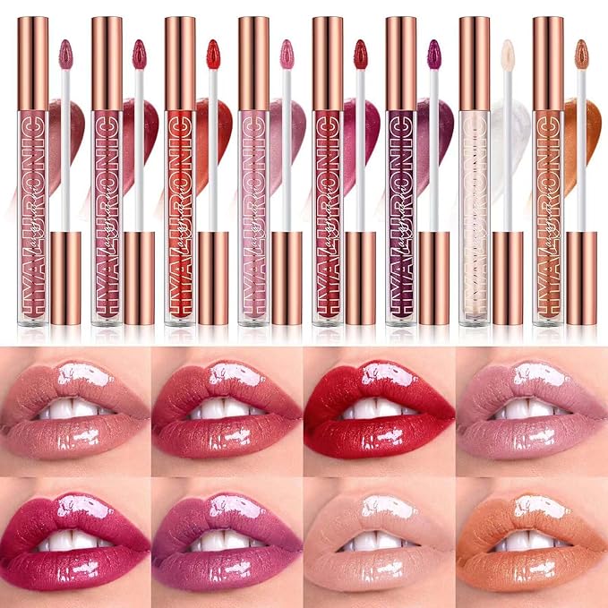 Cherry Red Lip Gloss Lip Plumper Gloss Tinted Glitter Lipgloss Lip Oil Teens Moisturizing High Shine And Vegan Plumping Lip Gloss For Women Girls Long-Lasting Dry Lip Care (06# Cherry Red)