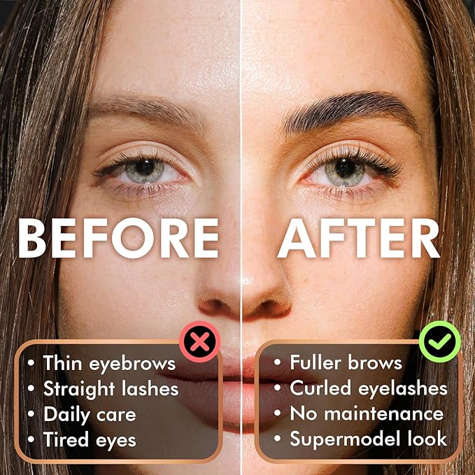 Lash Lift Kit & Eyebrow Lamination Kit, 2-in-1 Solution, At-Home Brow Lamination, Beginner/Professional, Eyelash Lift, 15 Applications, Lasts 6-8 Weeks, DIY Brow & Lash Perm - ABLK1