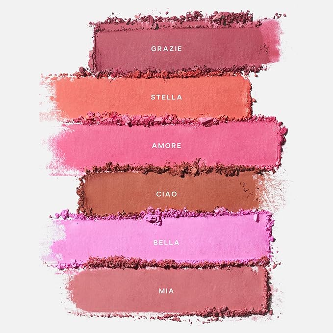 Saie SuperSuede Baked Blush - Talc-Free Powder Blush for Cheeks Infused with Hyaluronic Acid, Glycerin + Squalane - Hydrating Face Makeup for a Natural, Diffused Flush of Color - Ciao (0.1 Ounce)