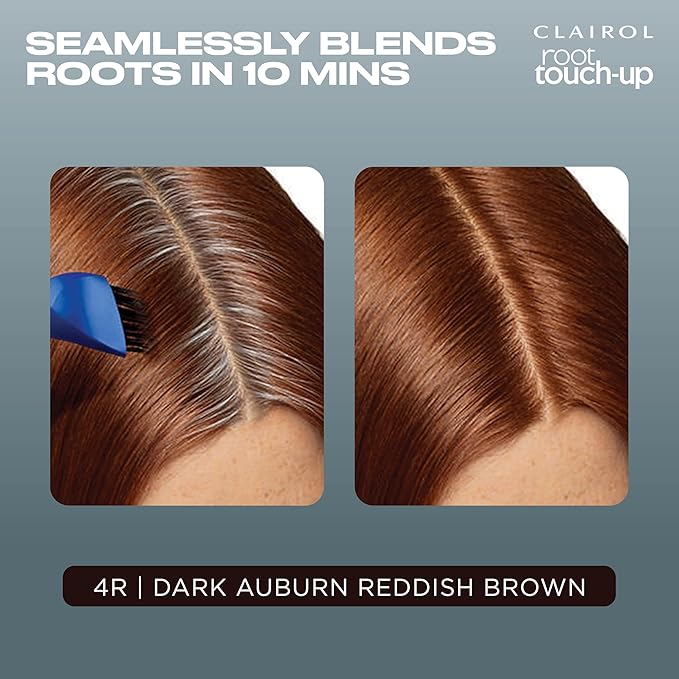 Clairol Root Touch-Up by Nice'n Easy Permanent Hair Dye, 4R Dark Auburn/Reddish Brown Hair Color, Pack of 1