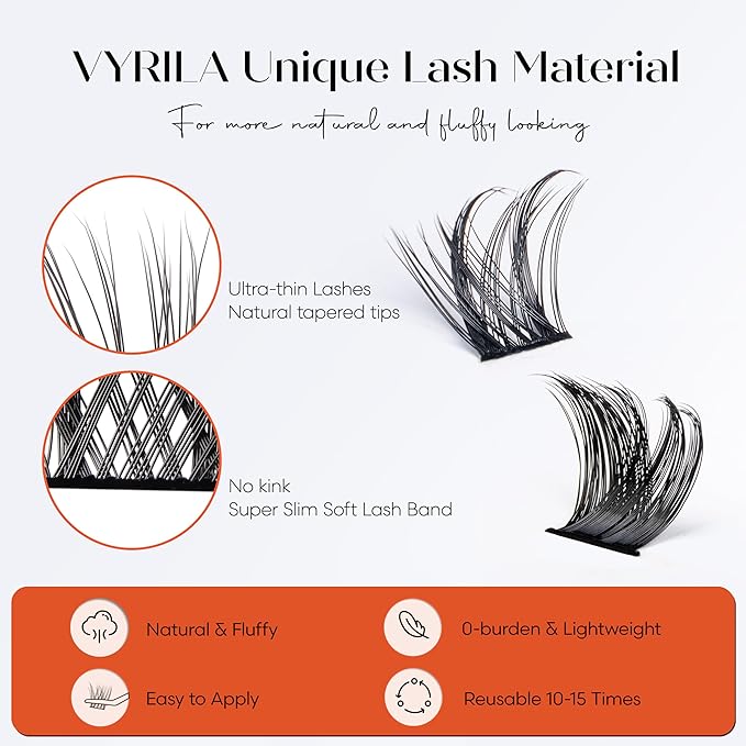 Lash Clusters-VYRILA 0.07mm Wispy Eyelashes C Curl Eyelash Clusters 8-14mix Individual Lashes Extension DIY at Home (S03+S05 138pcs-8-14mix)