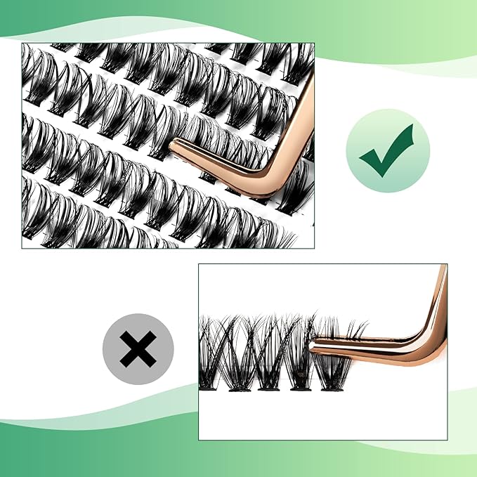 Lash Clusters 300pcs Individual Lashes 40D 0.07C Curl 9-18MIX DIY Eyelash Extension KEYYOU Large Tray Volume Soft&Natural Cluster Lashes(40D-0.07C,9-18MIX）