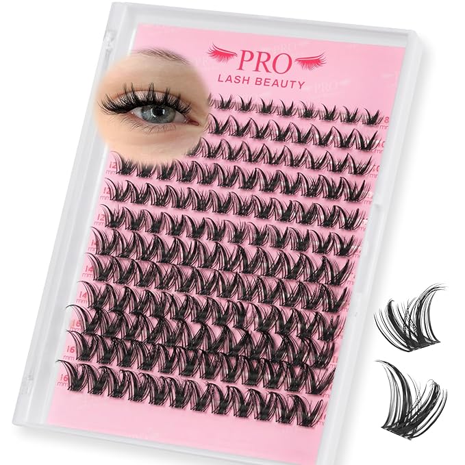 PRO LASHBEAUTY Manga Lash Clusters, Eyelash Clusters 8-18 Mixed Cluster Eyelash Extensions Mixed Lash Extension Reusable Soft & Comfortable (Sweety,8-16mix)