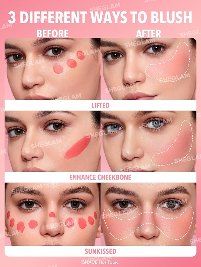 SHEGLAM Color Bloom Liquid Blush Makeup for Cheeks Matte Finish -Real Deal