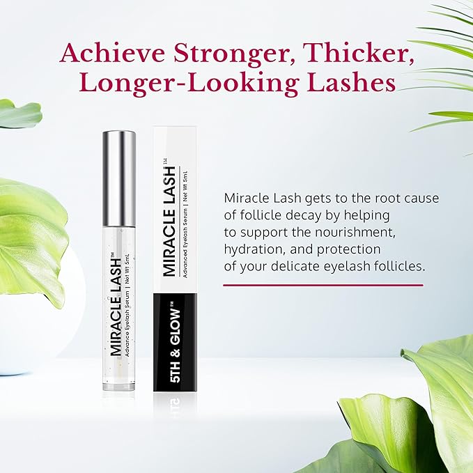 Miracle Lash - Serum for Eyelash Growth - Lash Enhancing Serum to Nourish, Hydrate & Strengthen Lashes – Helps Brittle, Damaged Lashes Look Thicker, Fuller & Longer – Gentle Formula